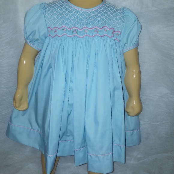 Petit Ami 2Tor3T blue Smocked dress - Picture 4 of 6